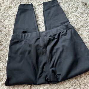 Black athletic drawstring, thick women’s sports gym, yoga leggings. Size…